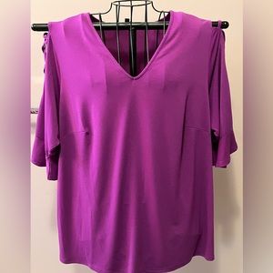 Magenta Ruffle Criss-Cross Sleeve